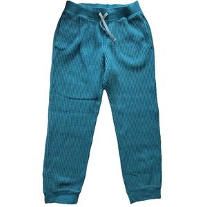 Cat & Jack Solid Waffle Pattern Jogger Pants, L (10-12) Teal NEW